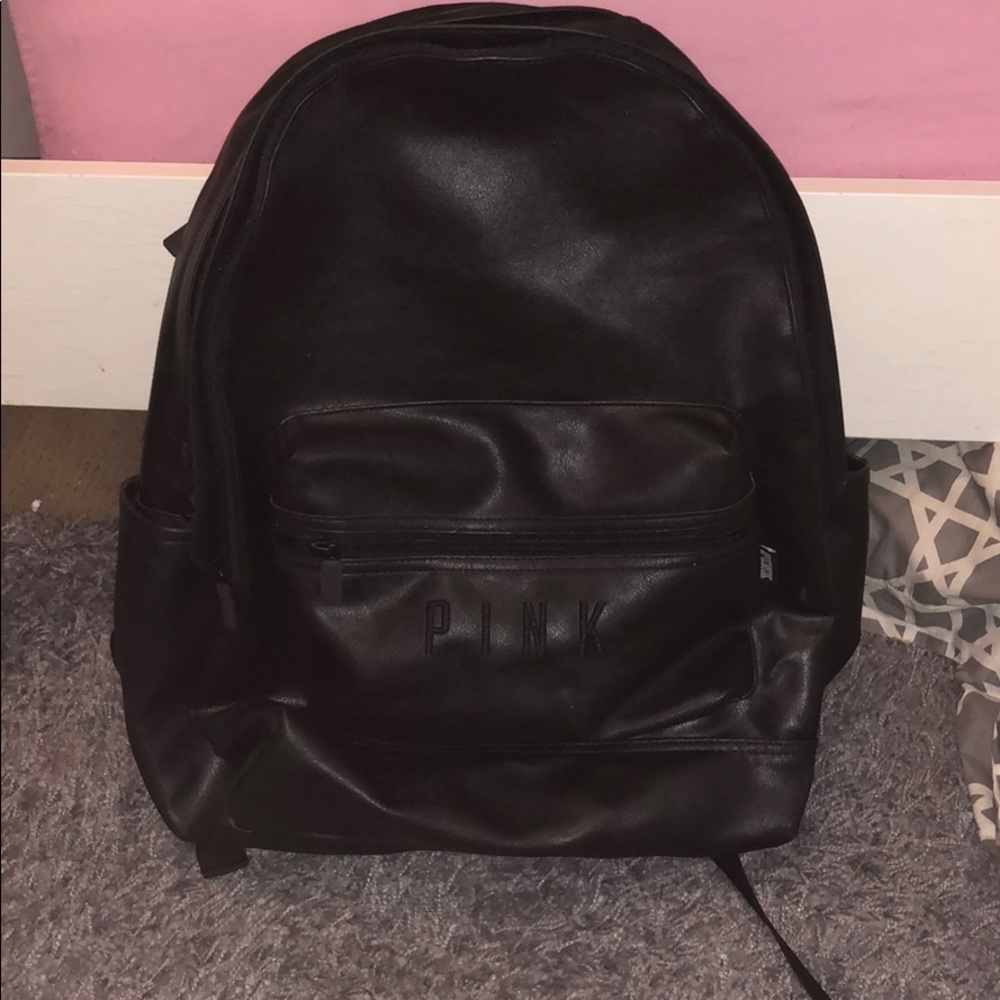 PINK leather campus backpack